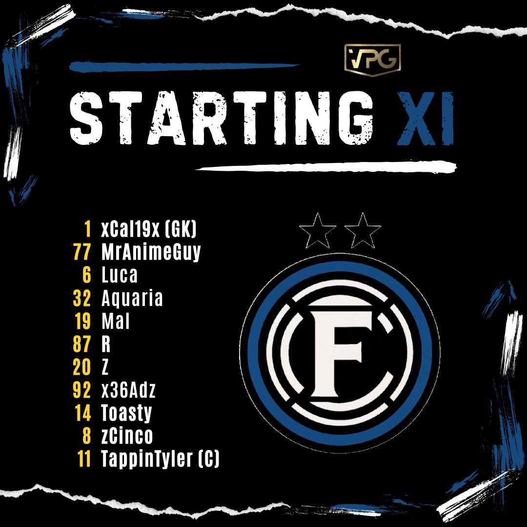 Starting XI for tonight’s @OfficiaVPG Games !

8pm <a href="/VPGUK/">VPG United Kingdom</a> 
🆚
Trophy Dodgers

8:25pm <a href="/OfficialVPG/">Virtual Pro Gaming</a> Pro series
🆚
Unity

8:45pm <a href="/VPGEurope/">Virtual Pro Gaming | Europe</a> 
🆚
Hoka FC

9:15pm <a href="/VPGEurope/">Virtual Pro Gaming | Europe</a> 
🆚
Primal Esports

Come on the boys let’s secure these wins 👊🏿❤️