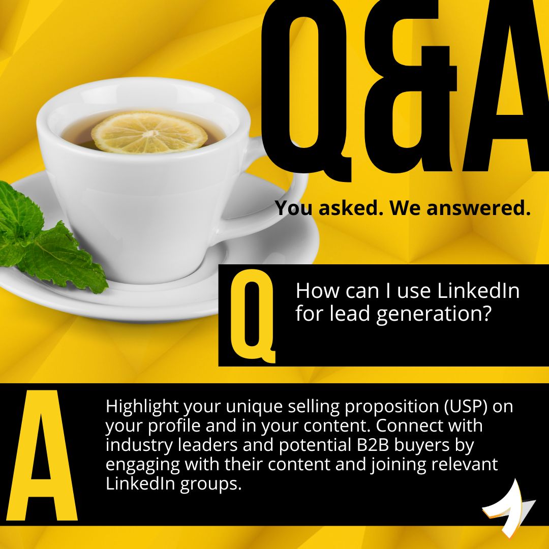 Use LinkedIn to generate leads and expand your business network. You can effectively identify and pursue new business opportunities on the platform by creating a strong and appealing company profile, sharing valuable and relevant content.  #B2BMarketing #MarketingTips