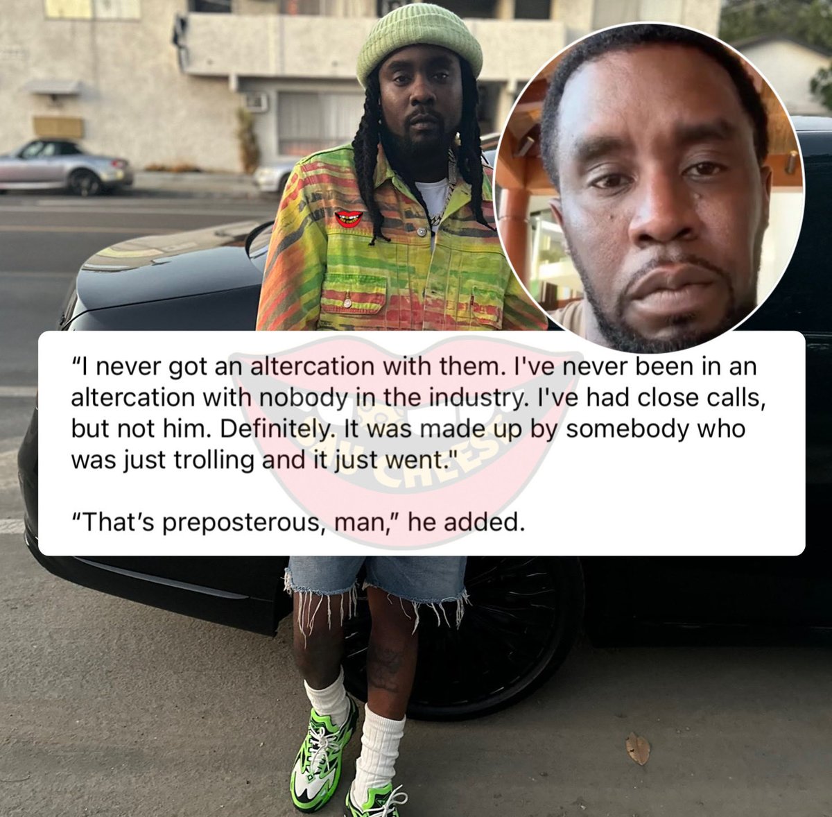 Wale denies rumor that Diddy dangled him over a balcony for working with Cassie