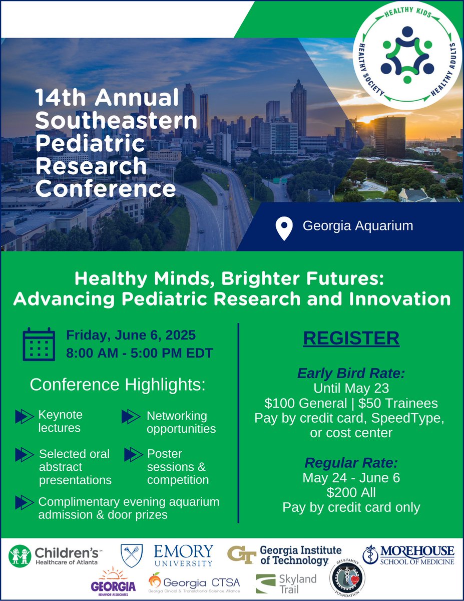 Last chance to save - early bird registration for the #pedsresearch2025 Conference ends THIS FRIDAY, 5/23! Save 50-75% off the regular rate! 

✅ Register today: bit.ly/4h17U70

➡️ Learn more: bit.ly/4fJaJss

#healthsciences #childhealth #pediatricresearch