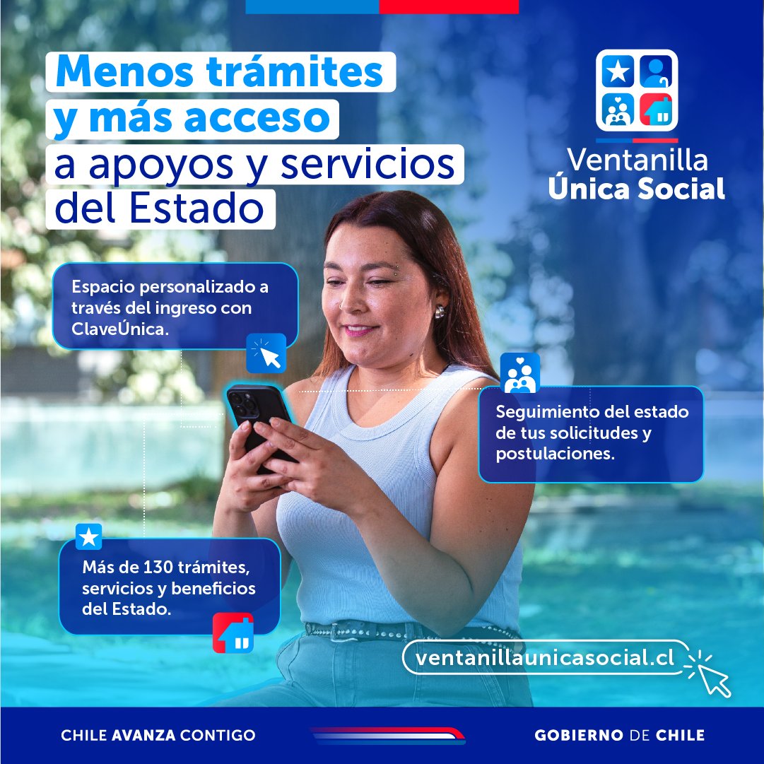 La nueva Ventanilla Única Social reúne 130 trámites, prestaciones y beneficios sociales en un único portal digital que entrega información personalizada a cada familia.🔍Descúbrela en ventanillaunicasocial.cl