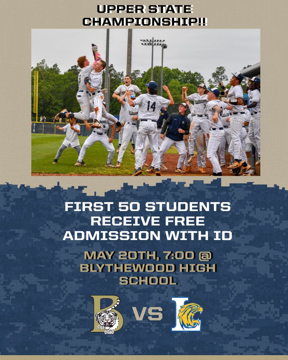 Come out to support our <a href="/BaseballBengals/">Blythewood Baseball</a> tomorrow night!