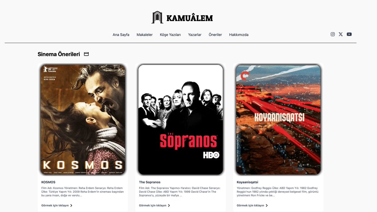 Kamuâlem Önerilerimizi web sitemizde listeliyoruz. Göz atmak için ziyaret edebilirsiniz. 👇🏻

kamualem.com 🌐