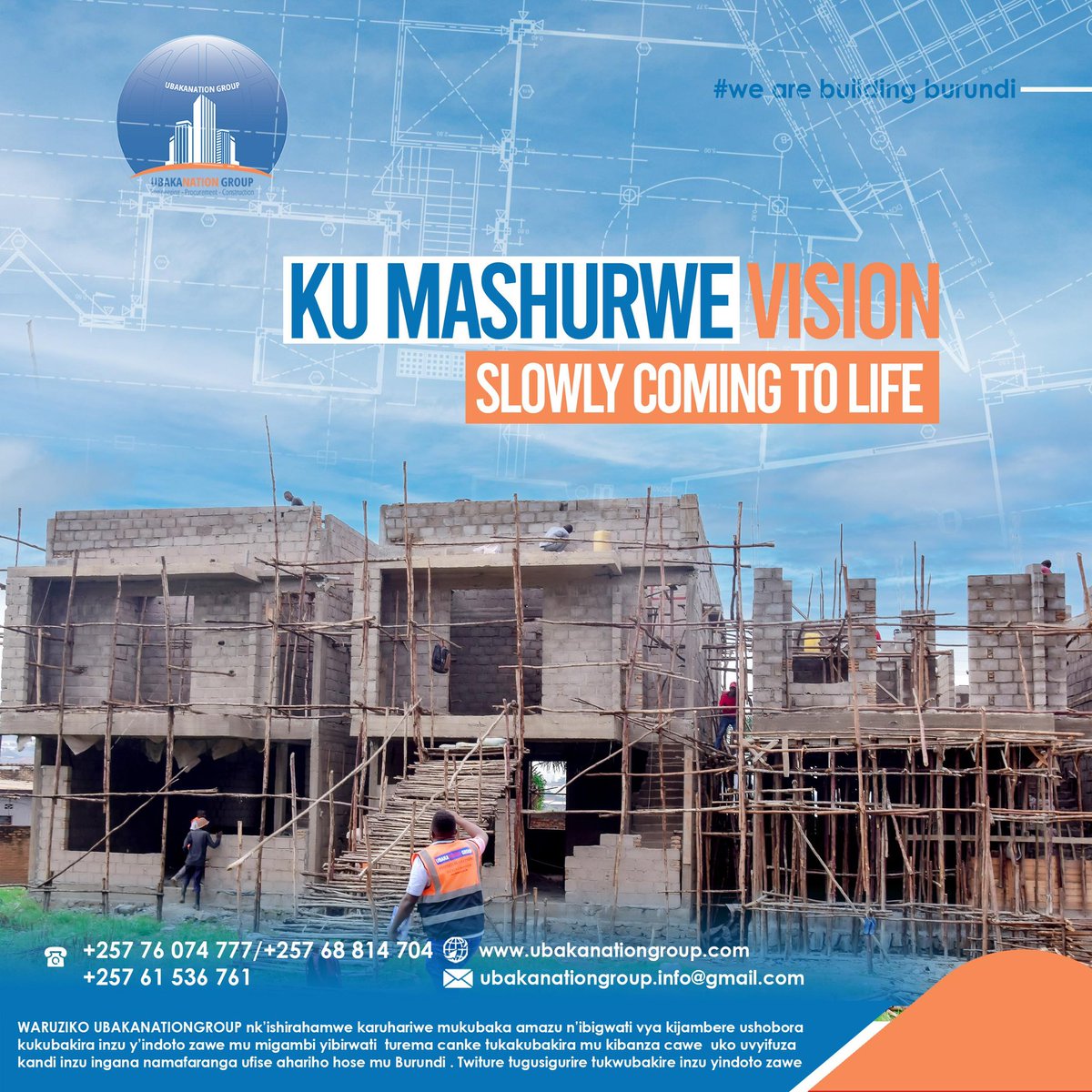 Ku Mwashurwe Real Estate is more than a construction, it's a vision.

Every detail is getting us closer to the final result.

#Africa #Burundi #wearebuildingBurundi #Ubakanationgroup