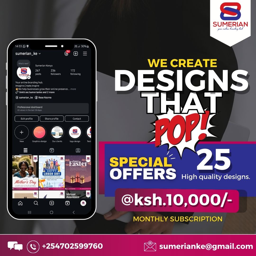 sumerian_ke's tweet photo. 🔥 Get 25 high-quality posters monthly for just Ksh 10,000! Perfect for brands that want to stay consistent &amp; creative.

📞 0702599760 / 0731042959
#GraphicDesignKenya #PosterDesign #BrandMarketing #ContentCreation #AffordableDesigns https://t.co/wxGSn22A1Q