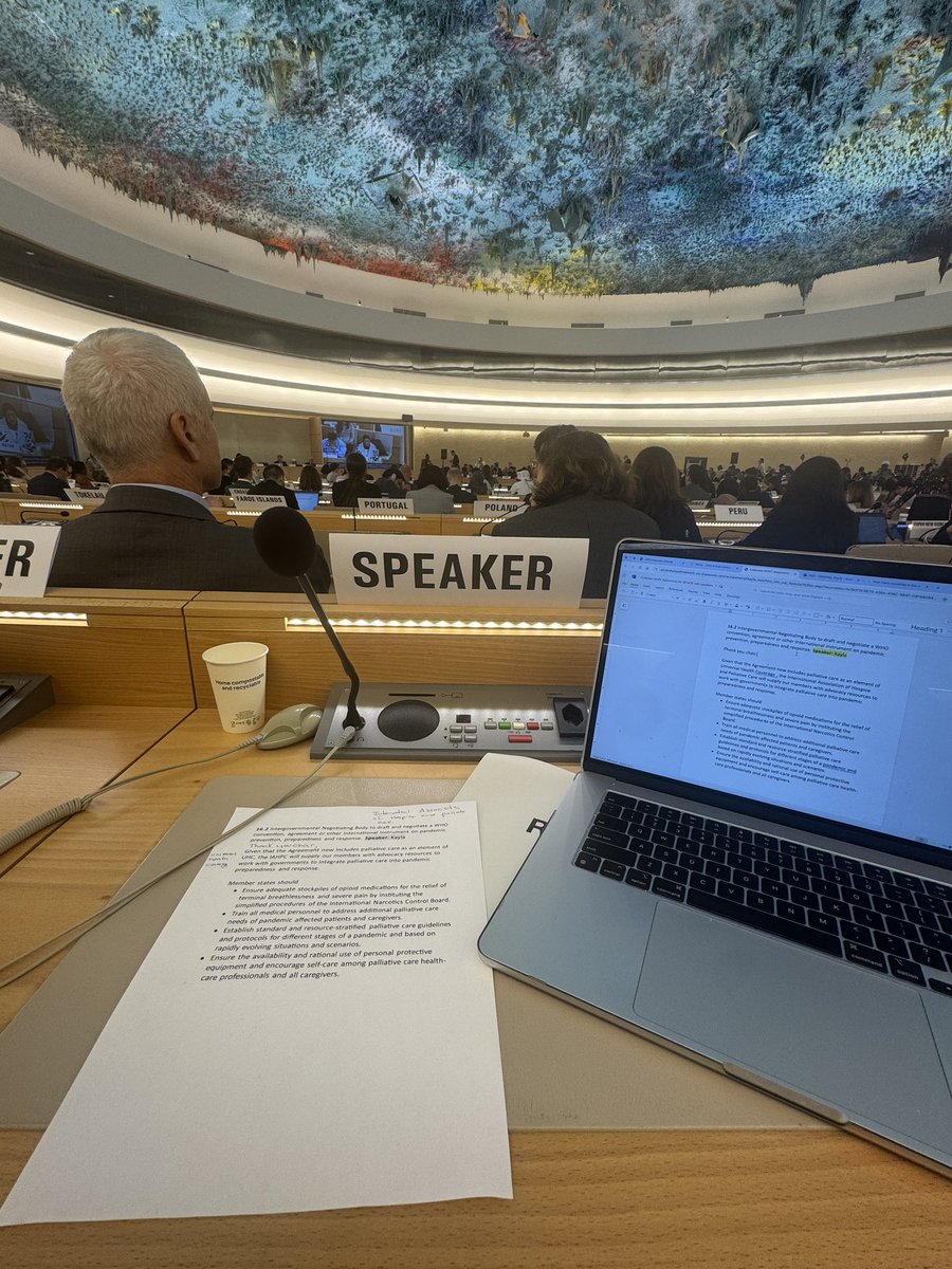 Kayla Wolofsky (@kaylawolofsky) on Twitter photo About to give my statement on section 16.2: Pandemic Prevention, Preparedness and Response at the 78th WHA in Geneva .
Palliative care must be integrated into pandemic preparedness and response!
<a href="/IAHPC/">IAHPC</a> <a href="/UHN_Supportive/">Department of Supportive Care</a> <a href="/UHN/">University Health Network</a> <a href="/UofT_DoM/">Department of Medicine University of Toronto</a> <a href="/WHO/">World Health Organization (WHO)</a> About to give my statement on section 16.2: Pandemic Prevention, Preparedness and Response at the 78th WHA in Geneva .
Palliative care must be integrated into pandemic preparedness and response!
<a href="/IAHPC/">IAHPC</a> <a href="/UHN_Supportive/">Department of Supportive Care</a> <a href="/UHN/">University Health Network</a> <a href="/UofT_DoM/">Department of Medicine University of Toronto</a> <a href="/WHO/">World Health Organization (WHO)</a>