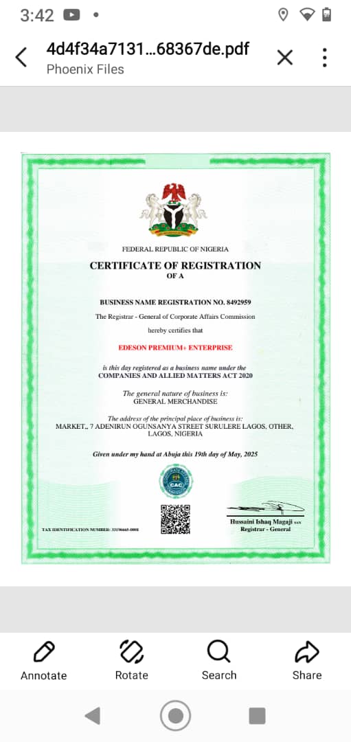 edeemmanuel974's tweet photo. My company business name is officially registered with cac come and do business with peace of mind https://t.co/CK41UkxRP1