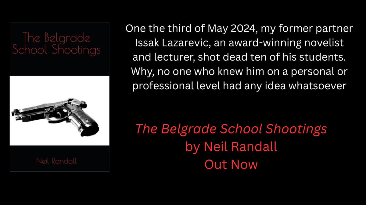 The Belgrade School Shootings', the new novel by Neil Randall is now available. Check out the link below where you can read the first 10 pages. Below that is a link to the paperback.  alienbuddhapress.wordpress.com/2025/05/17/spo…… amazon.com/dp/B0F5PZMW89