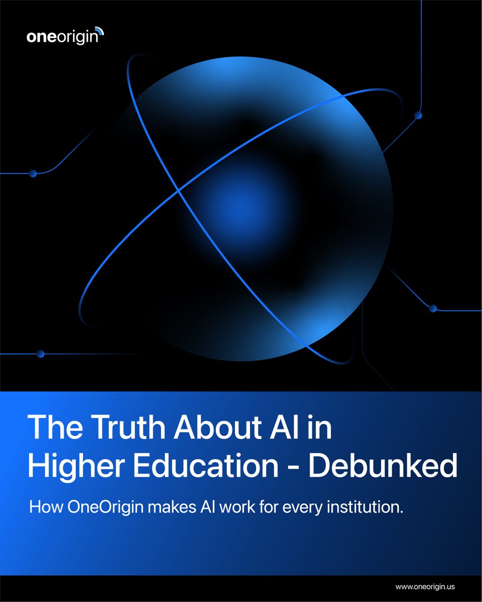 TheOneOrigin's tweet image. Think AI is out of reach? Think again. 💡
At OneOrigin, we deliver smart, flexible, human-first AI that fits your campus, not just the Ivies.
👇 Swipe through to separate the facts from the fiction.
#HigherEd #EdTech #AIinEducation #oneorigin #AIMyths #DigitalTransformation