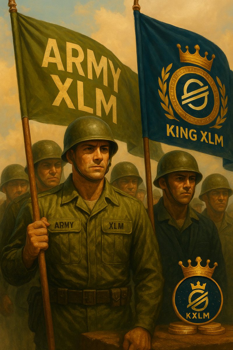 army_xlm's tweet photo. Two forces unite. One mission begins. 🫡👑
$ARMYXLM has officially partnered with $KXLM @KingXLM_meme — and the liquidity pool is now live!
🔗 Pool:
https://t.co/OG9tIFzZfU
Let’s dominate Stellar, together.
#ARMYXLM #KXLM #Stellar #Lumeme #CryptoArmy https://t.co/LlTsvJjjNo