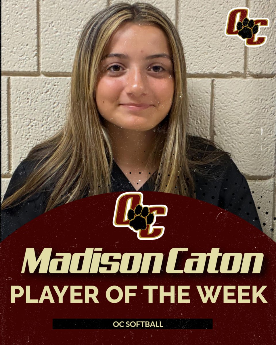 Madison batted .500 and reached base in 12 of 16 at-bats. Madison had a double and a triple, 2 RBIs, scored 10 runs, and stole 4 bases. Madison has steadily improved her defense at shortstop throughout the season and had 7 assists, 7 putouts, and turned a double play last week.