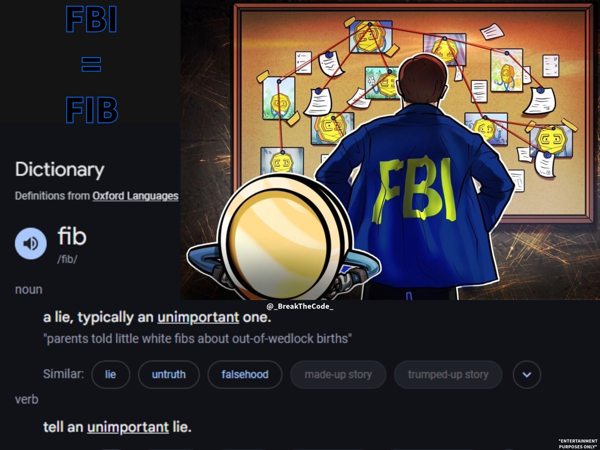 _BreakTheCode_'s tweet image. 🔎 #Anagrams 🔍
"FBI" is an anagram of "FIB"
FIB means, a lie, typically an unimportant one.
An #anagram is a word or phrase formed by rearranging the letters of a different word or phrase.
VERY INTERESTING 🤔