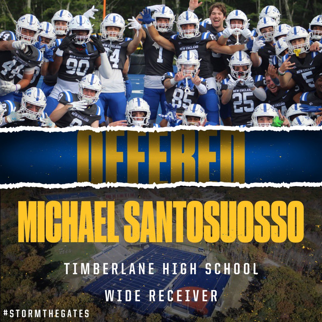 Michael Santosuosso (@m1kesantosuosso) on Twitter photo Thankful to receive my first official offer from <a href="/UNEfootball/">University of New England Football</a> after a great conversation with <a href="/Coach_ARob_/">Adam Robinson</a> !! Thankful to receive my first official offer from <a href="/UNEfootball/">University of New England Football</a> after a great conversation with <a href="/Coach_ARob_/">Adam Robinson</a> !!