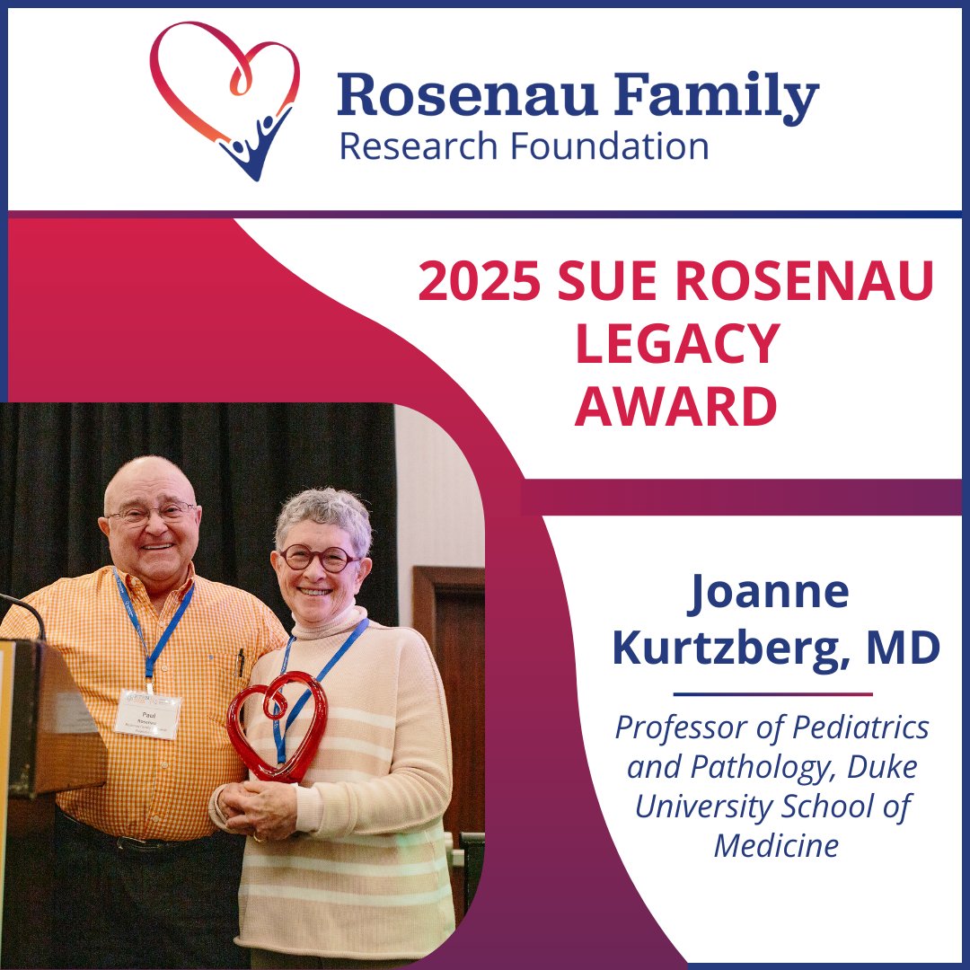 Joanne Kurtzberg, MD, was named the recipient of the 2025 Sue Rosenau Legacy Award at the KTRN Meeting in March!