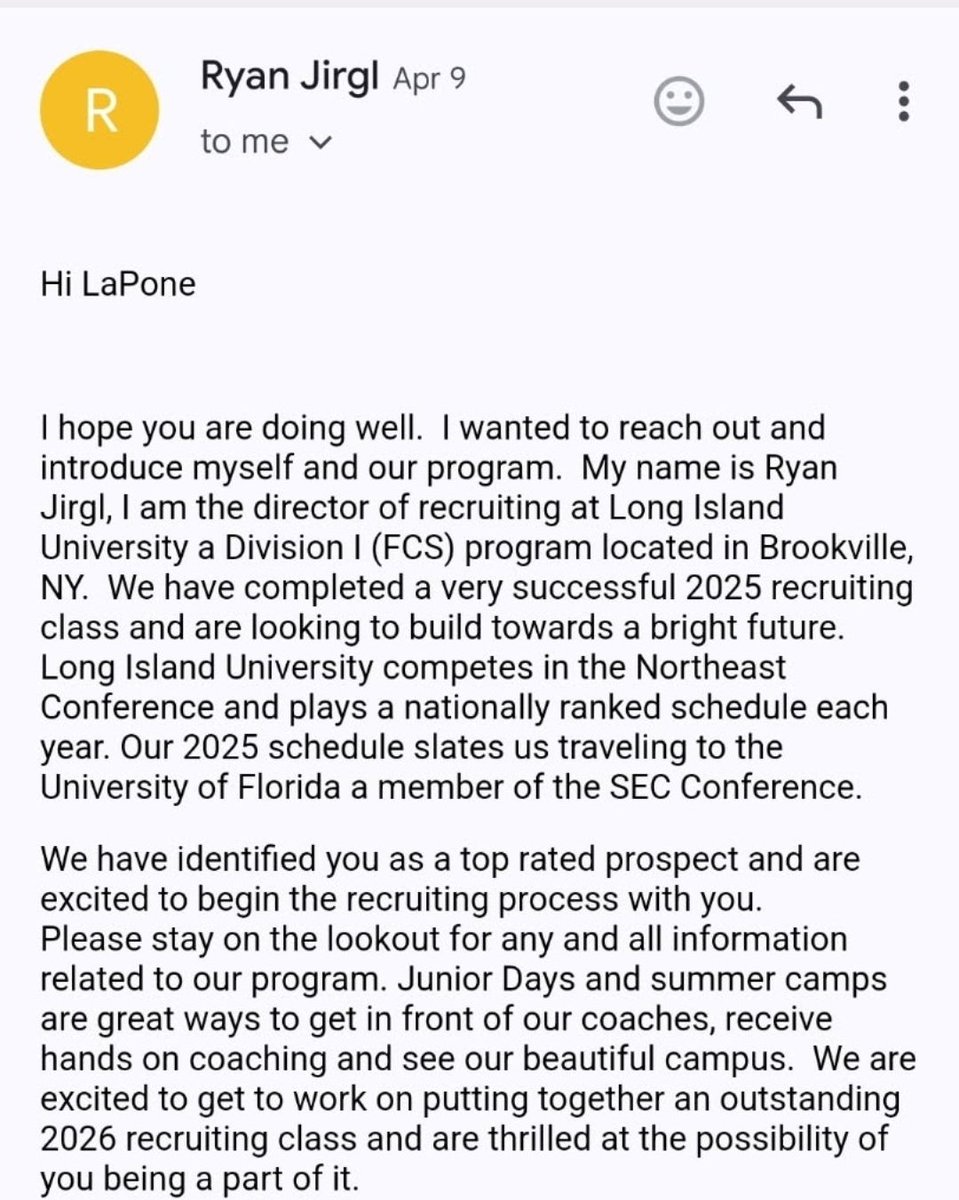 Lapone Jackson (@laponejackson1) on Twitter photo Thanks, <a href="/CoachJirgl/">Ryan Jirgl</a>, and <a href="/LIUSharksFB/">LIU Football</a> for the letter of interest and personal invite. <a href="/AHSALFBRECRUIT/">Auburn High School Football Recruiting</a> <a href="/AL7AFootball/">Alabama7AFootball</a> <a href="/CoachWagnon/">Will Wagnon</a> <a href="/RobMckinnell/">Rob McKinnell</a> <a href="/keithetheredge1/">keith etheredge</a> <a href="/ReginaldLSmith/">Reginald Smith</a> <a href="/HallTechSports1/">Hall-Tech Sports</a> <a href="/On3Recruits/">On3 Recruits</a> <a href="/zo_zilly01/">Coach Zo</a> Thanks, <a href="/CoachJirgl/">Ryan Jirgl</a>, and <a href="/LIUSharksFB/">LIU Football</a> for the letter of interest and personal invite. <a href="/AHSALFBRECRUIT/">Auburn High School Football Recruiting</a> <a href="/AL7AFootball/">Alabama7AFootball</a> <a href="/CoachWagnon/">Will Wagnon</a> <a href="/RobMckinnell/">Rob McKinnell</a> <a href="/keithetheredge1/">keith etheredge</a> <a href="/ReginaldLSmith/">Reginald Smith</a> <a href="/HallTechSports1/">Hall-Tech Sports</a> <a href="/On3Recruits/">On3 Recruits</a> <a href="/zo_zilly01/">Coach Zo</a>