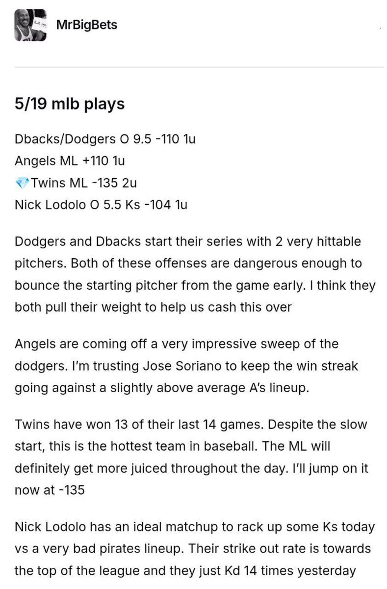 allcappersfreee's tweet image. #anderspicks
#mrbigbets