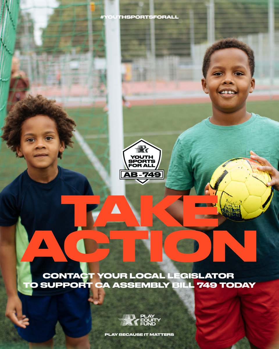 AB 749 establishes a panel to study how a statewide youth sports entity could benefit youth while building an equitable framework to get more kids in the game.
 
Take action! Visit our action center &amp; contact your legislator to tell them to support AB 749: bit.ly/3GZivTm