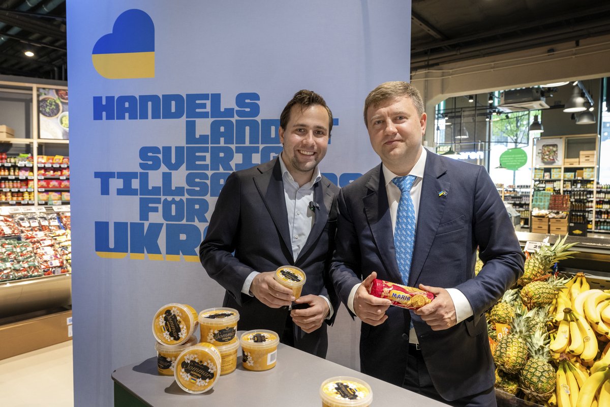 Embassy of Sweden USA (@swedeninusa) on Twitter photo .<a href="/BenjaminDousa/">Benjamin Dousa</a> & representatives of the Swedish Food Retailers Federation have announced an initiative to sell Ukrainian products in Swedish stores. “Swedish consumers will have opportunities to help the 🇺🇦 people fighting for all of Europe’s freedom & security" - Mr Dousa .<a href="/BenjaminDousa/">Benjamin Dousa</a> & representatives of the Swedish Food Retailers Federation have announced an initiative to sell Ukrainian products in Swedish stores. “Swedish consumers will have opportunities to help the 🇺🇦 people fighting for all of Europe’s freedom & security" - Mr Dousa