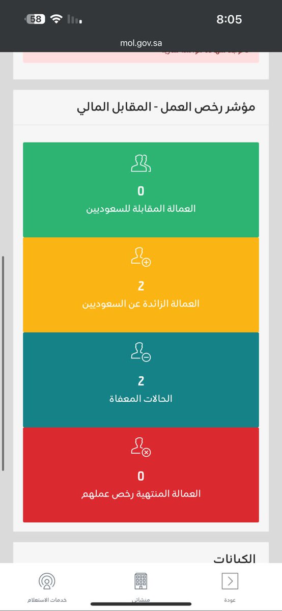 تم واستقبل نقل اعفاء شركات