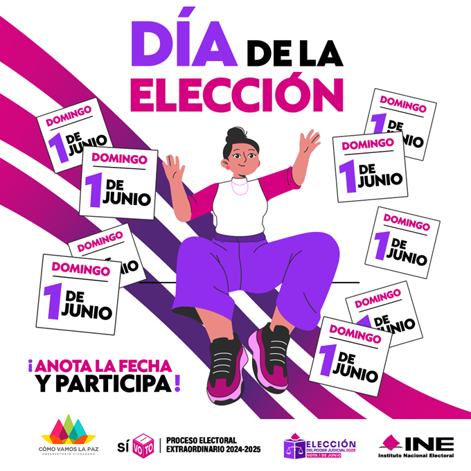 🗓¡Marca la fecha!

Las elecciones están más cerca de lo que piensas.
¡Haz que tu voto cuente el próximo domingo 1 de junio!🏢

#1DeJunioVota
#ParticipaciónCiudadanaPJ2025