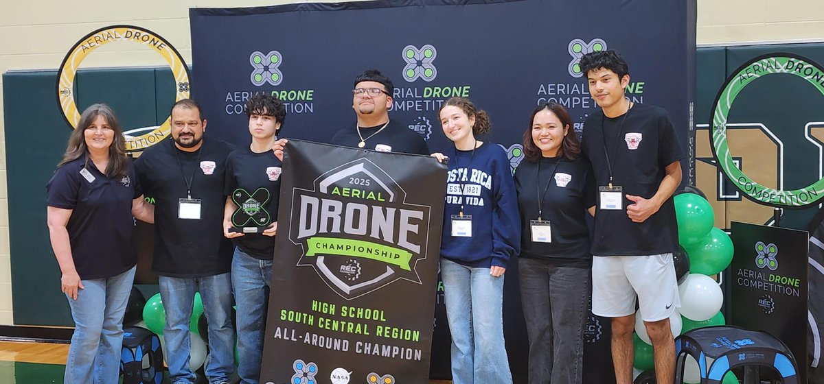 carlosrobotics's tweet image. 🎉 Huge congrats to @WoodrowWildcats for taking home the All-Around Champion Award at the South Central Aerial Drone Championship in Houston! 🏆
👏 Shoutout to Trini Garza Early College for an impressive showing—way to represent! #DroneChampionship @DallasisdSTEM @dallasschools
