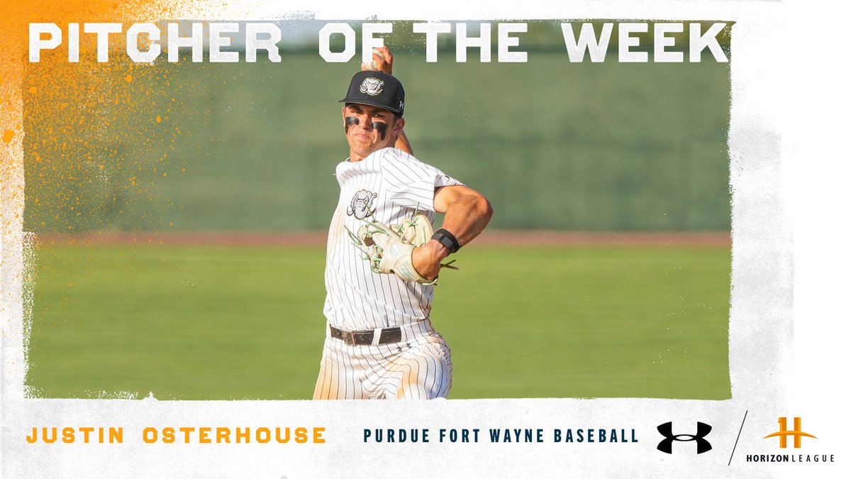Horizon League (@horizonleague) on Twitter photo Our <a href="/UnderArmour/">Under Armour</a> #HLBASE Batter and Pitcher of the Week is Justin Osterhouse (<a href="/JustinOsterhou1/">Justin Osterhouse</a>) of <a href="/MastodonBSB/">Purdue Fort Wayne Baseball</a>!
⚾️: horizonleague.org/news/2025/5/19…
#OurHorizon🌇 Our <a href="/UnderArmour/">Under Armour</a> #HLBASE Batter and Pitcher of the Week is Justin Osterhouse (<a href="/JustinOsterhou1/">Justin Osterhouse</a>) of <a href="/MastodonBSB/">Purdue Fort Wayne Baseball</a>!
⚾️: horizonleague.org/news/2025/5/19…
#OurHorizon🌇