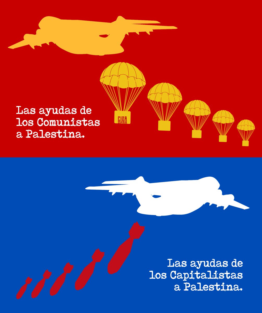 Cizanaparatodos's tweet photo. Apoyo comunista y agresión capitalista hacia Palestina. https://t.co/ecWj88lw5H