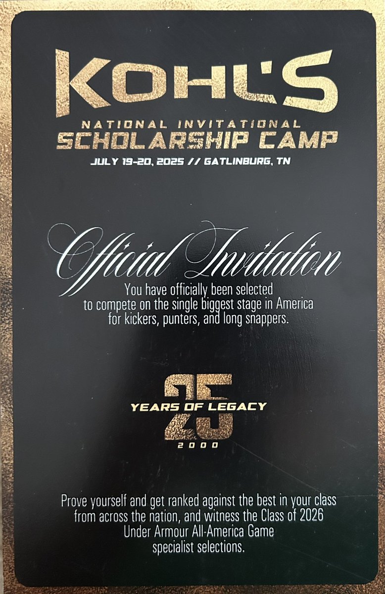 Gavin Pereira (@gavinpereira08) on Twitter photo Happy to be selected to participate down in Gatlinburg,TN to complete with some of the best specialists in the country at the <a href="/KohlsKicking/">Kohl's Kicking Camps</a> National Invitational Scholarship Camp!
<a href="/EddieMish22/">Coach Eddie Mish</a> <a href="/SpotswoodFootb1/">Spotswood Football</a> <a href="/bordenfb4ever/">Marcus A. Borden</a> <a href="/SpotswoodAthle1/">SpotswoodAthletics</a> Happy to be selected to participate down in Gatlinburg,TN to complete with some of the best specialists in the country at the <a href="/KohlsKicking/">Kohl's Kicking Camps</a> National Invitational Scholarship Camp!
<a href="/EddieMish22/">Coach Eddie Mish</a> <a href="/SpotswoodFootb1/">Spotswood Football</a> <a href="/bordenfb4ever/">Marcus A. Borden</a> <a href="/SpotswoodAthle1/">SpotswoodAthletics</a>