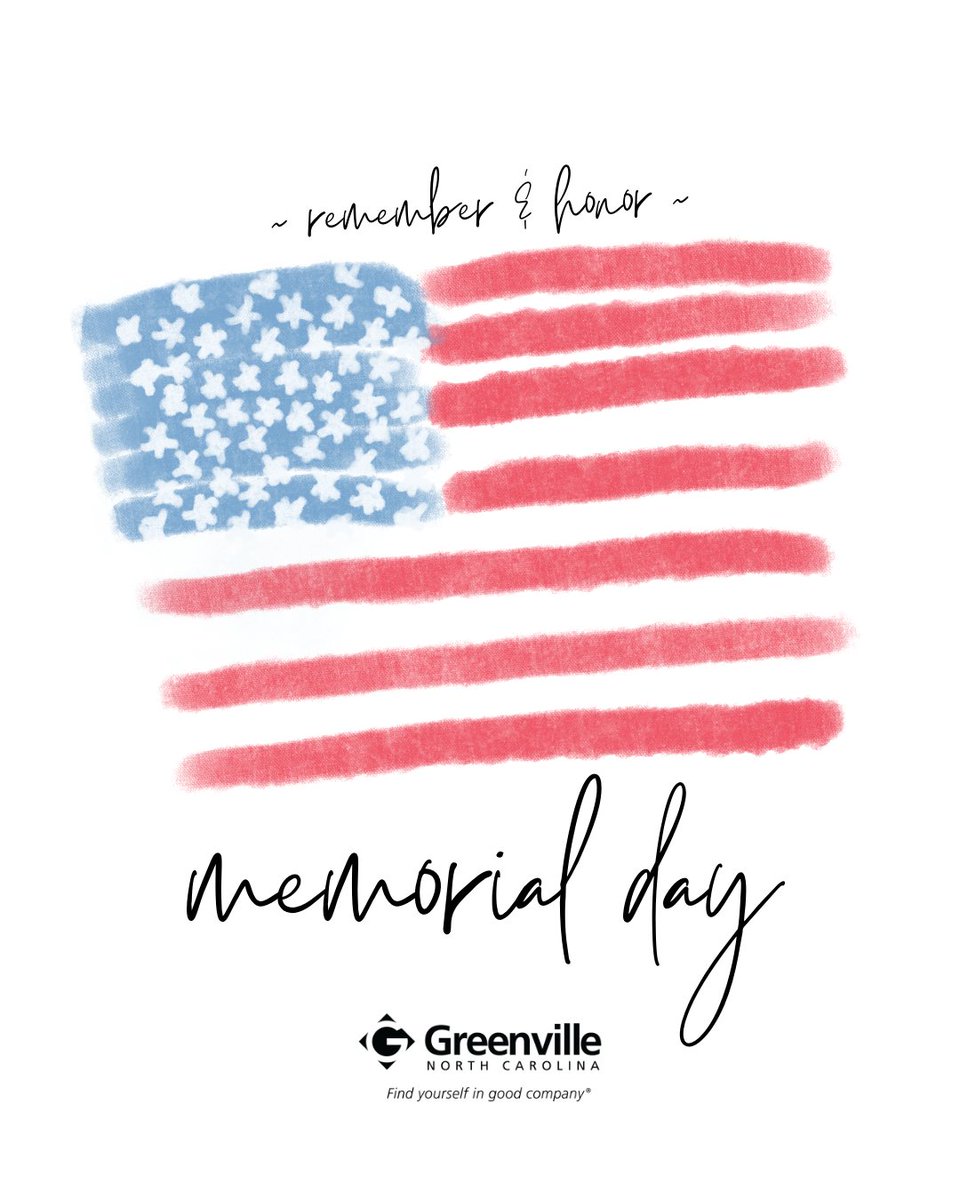 City of Greenville offices will be closed Mon, May 26, in observance of Memorial Day. Offices will reopen on Tues, May 27 at 8AM.

For sanitation updates, please call 252-329-4522 or visit greenvillenc.gov/government/pub…