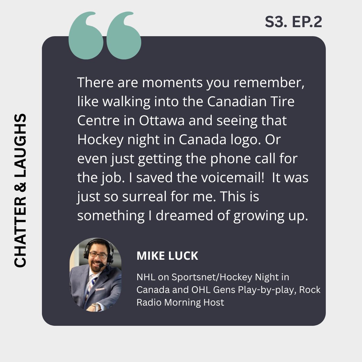 Who else can remember THE phone call for their dream job? 

I had such a blast catching up with <a href="/LuckyMikeLuck/">Mike Luck</a> on this past podcast. #NHLPlayByPlay #RadioHost