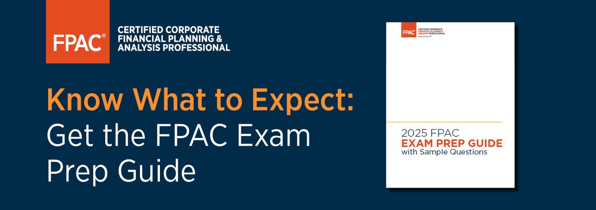 AFPonline's tweet image. Know everything there is to know about the Certified Corporate FP&amp;amp;A Professional (FPAC) certification. Familiarize yourself with the types of questions on the exam by practicing with samples from the #FPAC Prep Guide. Prep to advance your career in FP&amp;amp;A: hubs.ly/Q03n8chW0