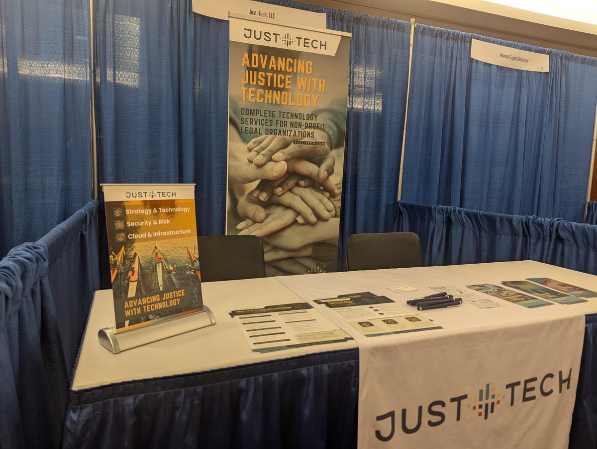 Just_Tech_LLC's tweet image. Thanks to everyone who stopped by the Just-Tech booth at EJC in San Francisco! We loved connecting with so many advocates. Special shoutout to Satish Nori for his insights on multiple AI-focused panels. We’re proud to support legal aid with impactful tech. #LegalAid #AIforJustice