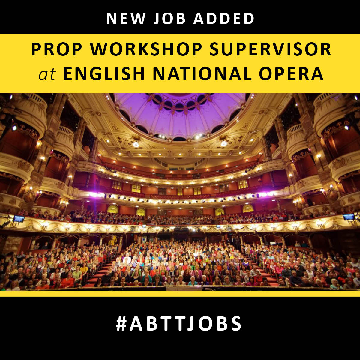 The English National Opera are seeking a highly skilled and experienced Prop Workshop Supervisor with exceptional prop-making abilities across a wide range of techniques and styles to join their fantastic team.

Find out more and apply here: abtt.org.uk/jobs/prop-work…

#ABTTjobs