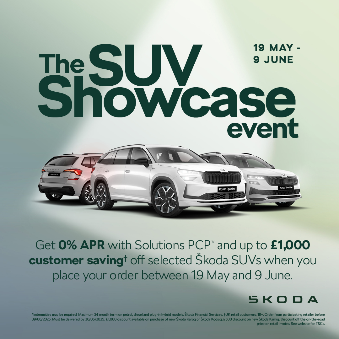 Ready, set, save at the Škoda SUV Showcase Event! Enjoy unmissable savings on selected Škoda SUVs when your order between 19th May - 9th June. 

Book your appointment today or discover more 👇

rrg-group.com/skoda/new-car-…