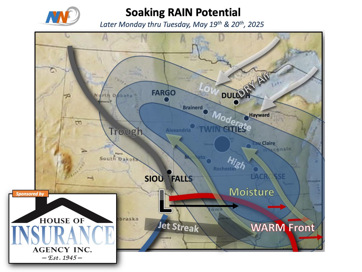 The next 48 hrs will feature a strong storm system &amp; a clash of dry &amp; moist air masses. In turn, many of us will see significant RAIN, but there will be a sharp cut-off to the moisture as you travel north. Here is the set-up.