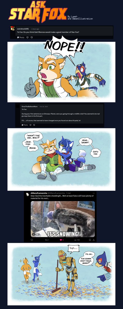 Lummh (@lumic_4) on Twitter photo by <a href="/Babillustration/">Baban (Emotes + Regular Commissions Open)</a> and myself
Wanted to reply to more questions this time! by <a href="/Babillustration/">Baban (Emotes + Regular Commissions Open)</a> and myself
Wanted to reply to more questions this time!