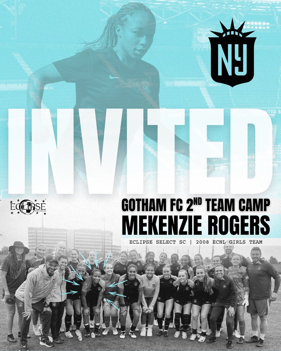 𝙉𝙒𝙎𝙇 𝙏𝙧𝙖𝙞𝙣𝙞𝙣𝙜 𝘾𝙖𝙢𝙥 𝙄𝙣𝙫𝙞𝙩𝙚 🗽
Congratulations to our 2008 ECNL Girls player @mekenzie_star on her invite to the @gothamfc 2 training camp!! 👏
What an achievement! Eclipse is so proud of you ⚽️
#TheEclipseNation | #gothamfc #NWSL