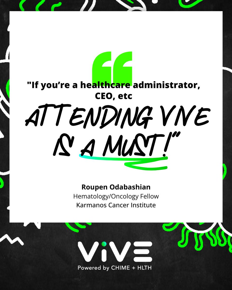 ViVE (@theviveevent) on Twitter photo We don’t toss around “must” lightly but when a Hematology/Oncology fellow from <a href="/karmanoscancer/">Karmanos Cancer Institute</a> says it, you listen.
It's never too early to start planning for ViVE 2026... 😉 viveevent.com/register?utm_s… We don’t toss around “must” lightly but when a Hematology/Oncology fellow from <a href="/karmanoscancer/">Karmanos Cancer Institute</a> says it, you listen.
It's never too early to start planning for ViVE 2026... 😉 viveevent.com/register?utm_s…