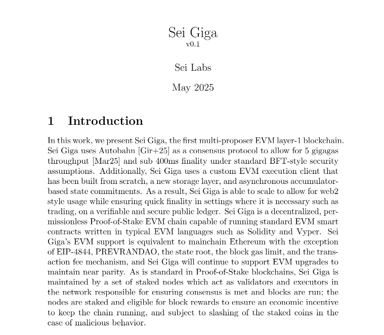 The Sei Giga Upgrade is here.

Giga brings a 50x greater throughput to <a href="/SeiNetwork/">Sei 🔴</a> — allowing Sei to achieve ~200k TPS, and potentially power <a href="/Visa/">Visa</a> and <a href="/Mastercard/">Mastercard</a>'s payment networks.

I read through their whitepaper so you don't have to 👇

—🟪 The Sei Giga Upgrade

With the