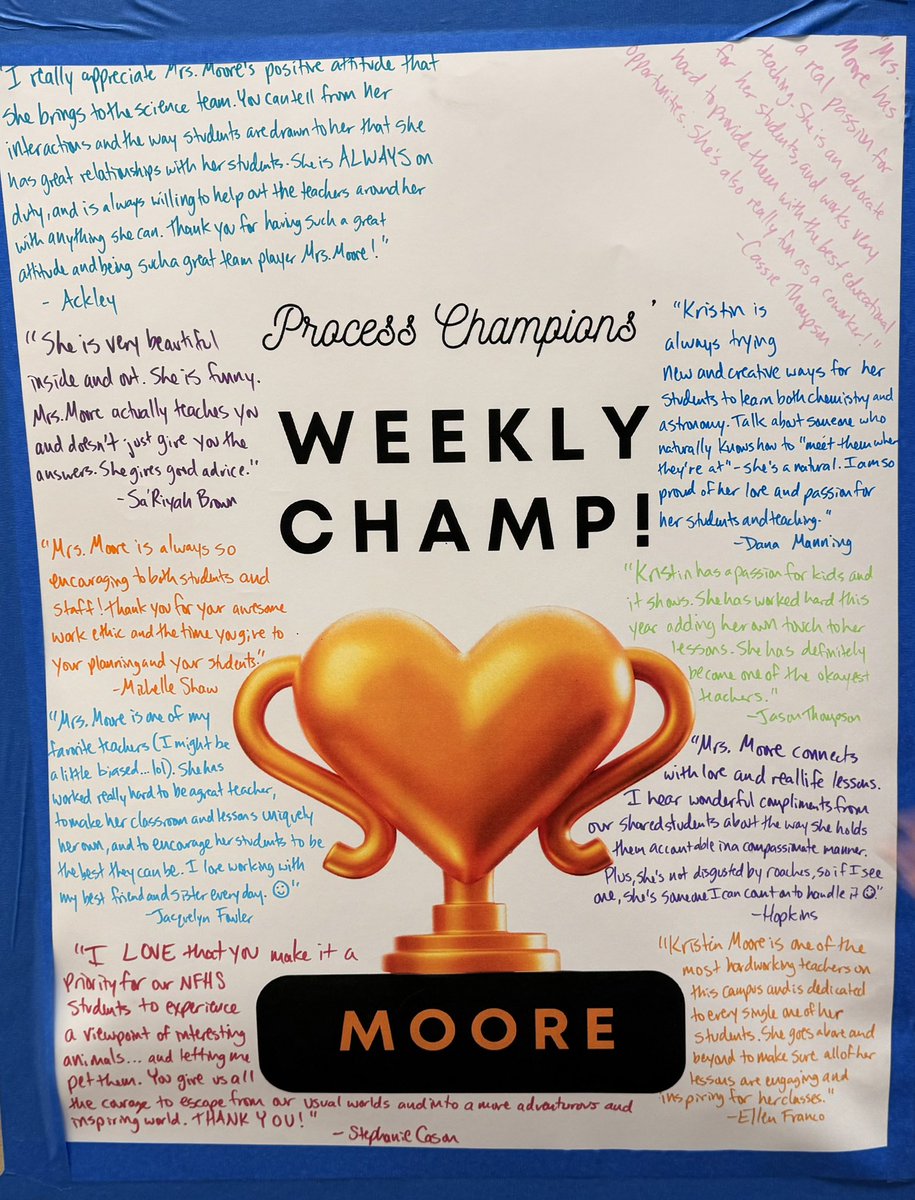North Forney HS (@nfhs_truenorth) on Twitter photo Last week of the year, and our final Capturing Kids' Hearts Process Champion’s #trueNorth Weekly Champ is…🥁
Mrs. Moore is an amazing Science teacher, exotic animal lover, and a very hardworking student connector!
💙💯 #empower
<a href="/forneyisd/">ForneyISD</a> <a href="/DrPattonNFHS/">Dr. Djara Patton</a> <a href="/justinwterry/">Justin Terry</a> Last week of the year, and our final Capturing Kids' Hearts Process Champion’s #trueNorth Weekly Champ is…🥁
Mrs. Moore is an amazing Science teacher, exotic animal lover, and a very hardworking student connector!
💙💯 #empower
<a href="/forneyisd/">ForneyISD</a> <a href="/DrPattonNFHS/">Dr. Djara Patton</a> <a href="/justinwterry/">Justin Terry</a>