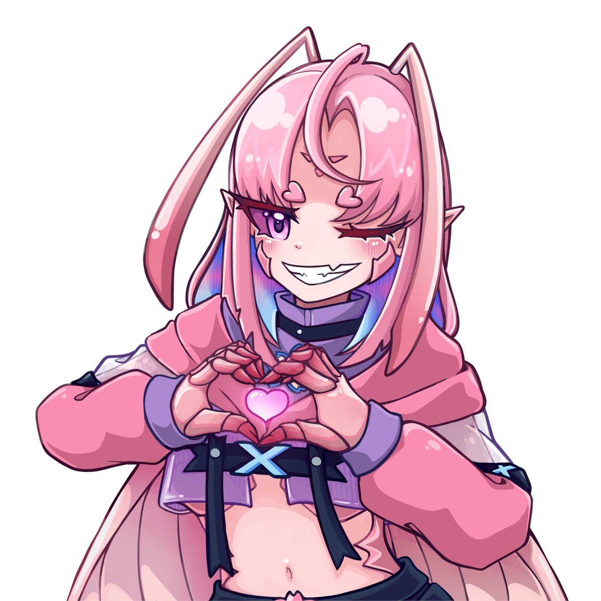 bugbughh's tweet image. Happy Birthday Hana !! 🩷 #HanaHorde 
commission for commanderlard