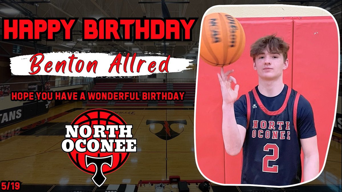 North Oconee Titans Basketball (@nohstitansbball) on Twitter photo Happy Birthday today to freshman Benton Allred! We hope you have a great day with family and friends. <a href="/bentonallred/">Benton Allred</a>
Go Titans! Happy Birthday today to freshman Benton Allred! We hope you have a great day with family and friends. <a href="/bentonallred/">Benton Allred</a>
Go Titans!