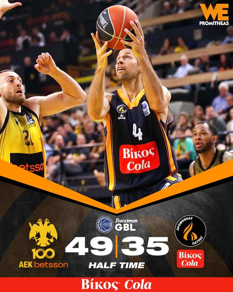 promitheasbc's tweet image. ⏳ Half Time
🇭 @aekbcgr 49
🇦 #promitheaspatras 35
🤝 Βίκος Cola
#promitheasbc #wepromitheas #StoiximanGBL #vikos #vikoscola #dipsagiavikoscola