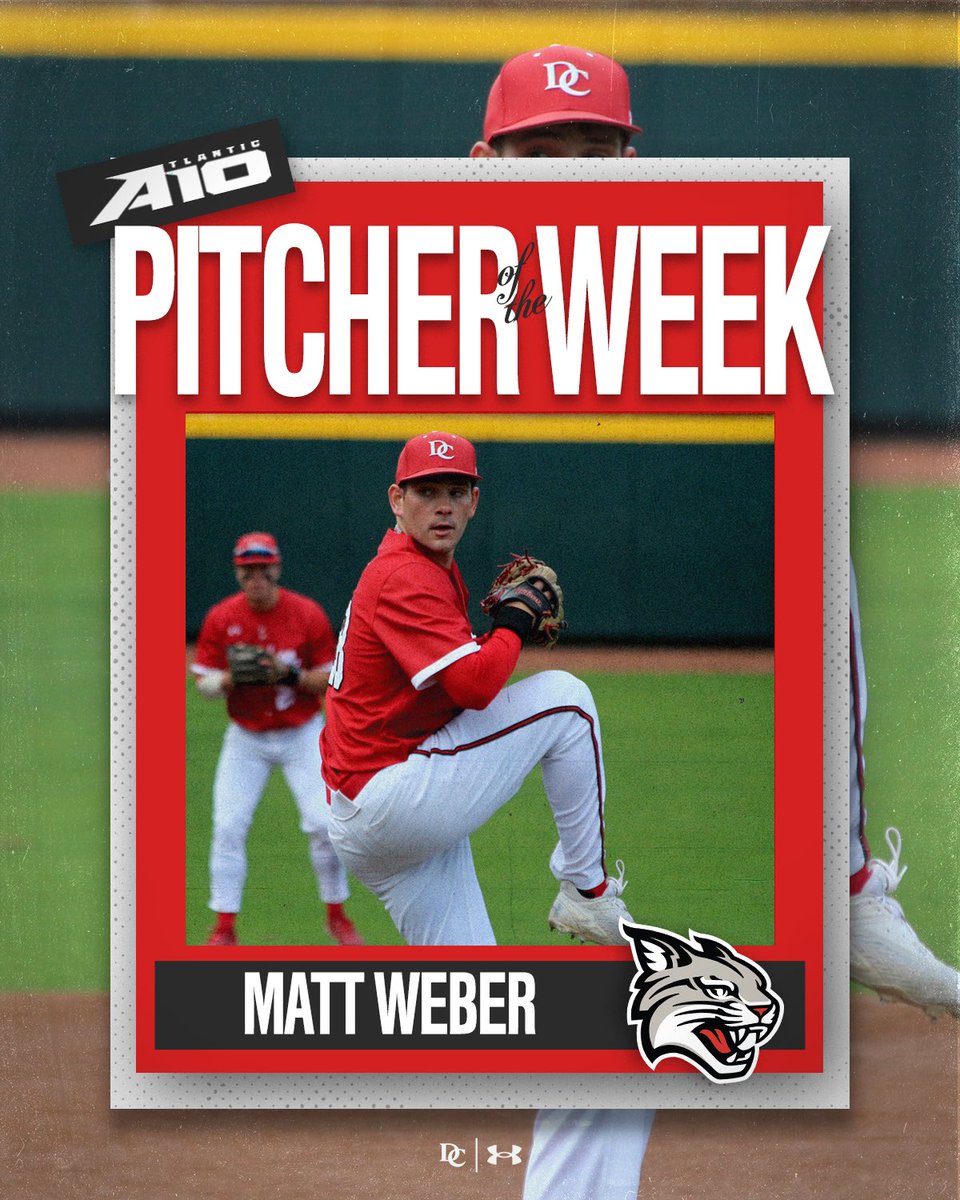Davidson Baseball (@davidsonbase) on Twitter photo LHP Matt Weber is <a href="/atlantic10/">Atlantic 10 Conference</a> Pitcher of the Week!
Matt threw 6 no-hit, scoreless innings at Richmond Thursday, helping the โCats earn a series-opening win
His line ๐ 6 IP, 0 runs, 0 hits, 1 BB, 3 Ks, 18 BF LHP Matt Weber is <a href="/atlantic10/">Atlantic 10 Conference</a> Pitcher of the Week!
Matt threw 6 no-hit, scoreless innings at Richmond Thursday, helping the โCats earn a series-opening win
His line ๐ 6 IP, 0 runs, 0 hits, 1 BB, 3 Ks, 18 BF