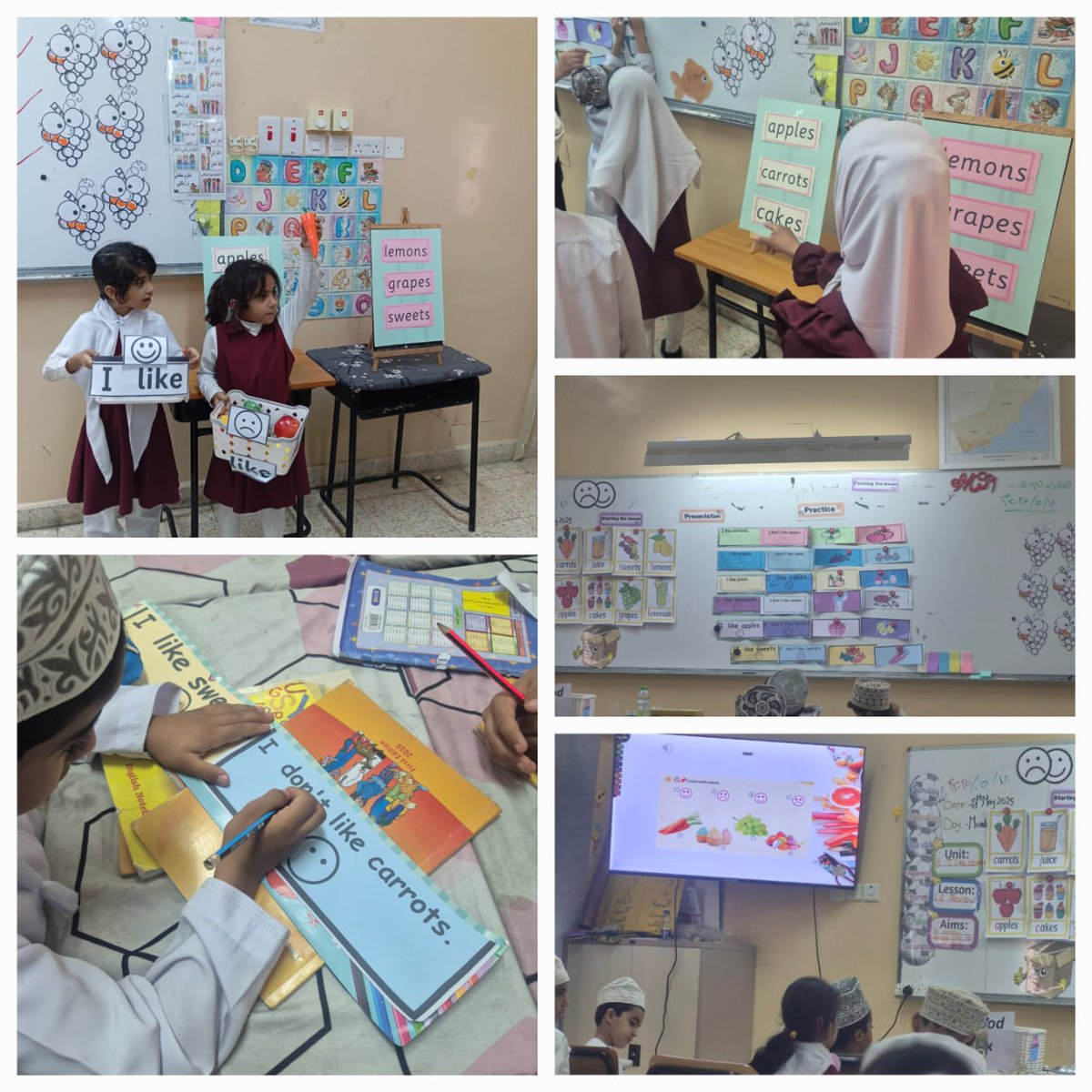 نفذت الاستاذة هالة حصة تطبيقية في مادة اللغة الانجليزية لطلبة الصف اول ١  تنوعت فيها الاستراتيجيات الجاذبة والاساليب المشوقة وبحضور معلمات المادة.