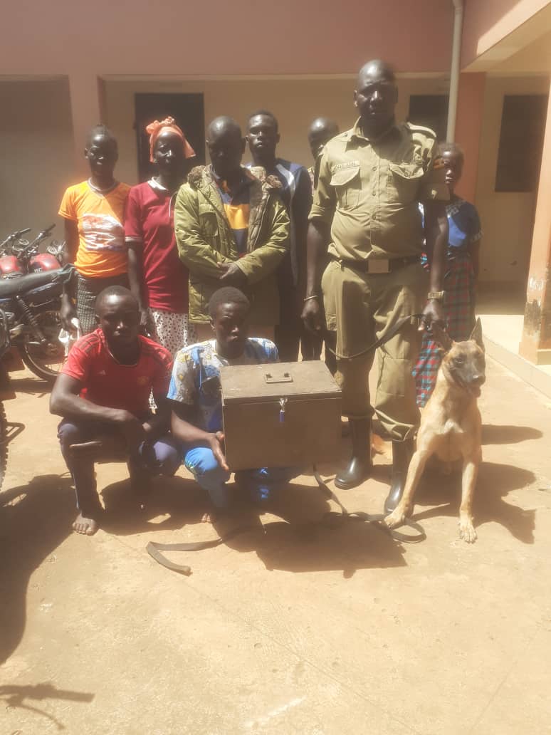Lamwo Police &amp; K9 unit crack case,SWATT,the sniffer dog, tracks suspects Oloya Geoffrey &amp; Ojara Denis,leading to their arrest. Stolen cash box recovered, opened, and all 6 million shillings safely retrieved inside,Great job, SWATT &amp; team🐕👮
<a href="/PoliceUg/">Uganda Police Force</a> 
<a href="/mkituuma/">Kituuma Rusoke</a> 
<a href="/MugumeMartin10/">Dr.Mugume Martin</a>