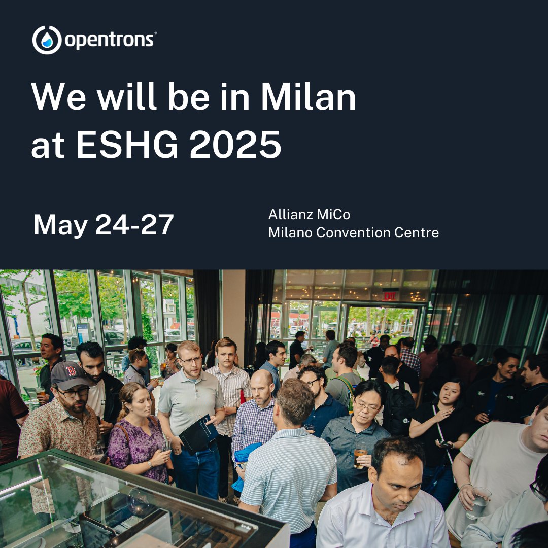 🇮🇹 Headed to Milan for #ESHG2025 next week? Don’t miss us at booth 384 where we’ll be demoing the Opentrons Flex High-Throughput NGS Workstation live.

With support for 45+ genomics workflows, from whole genome to single-cell sequencing, the Flex is built to scale with your