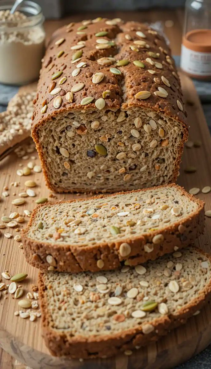 zah78177's tweet image. Pump up your loaf with protein bread! 💪 Blend whey powder &amp;amp; whole wheat flour at a 1:4 ratio for a hearty, muscle-loving slice. #ProteinBread #HealthyEats