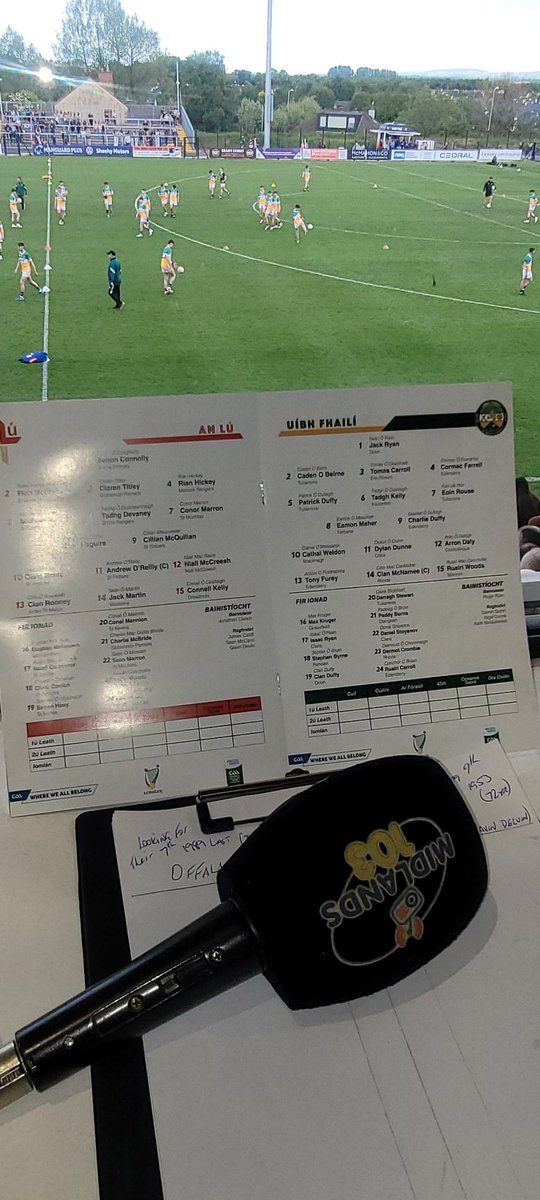 Brian Gavin (@referee34) on Twitter photo All ready to go here in Newbridge for the <a href="/gaaleinster/">Leinster GAA</a> minor final <a href="/Offaly_GAA/">Official Offaly GAA</a> v <a href="/louthgaa/">Louth GAA</a> live on <a href="/MidlandsSport/">Midlands 103 Sport</a> <a href="/Midlands103/">Midlands103</a> throw in 7 30 All ready to go here in Newbridge for the <a href="/gaaleinster/">Leinster GAA</a> minor final <a href="/Offaly_GAA/">Official Offaly GAA</a> v <a href="/louthgaa/">Louth GAA</a> live on <a href="/MidlandsSport/">Midlands 103 Sport</a> <a href="/Midlands103/">Midlands103</a> throw in 7 30