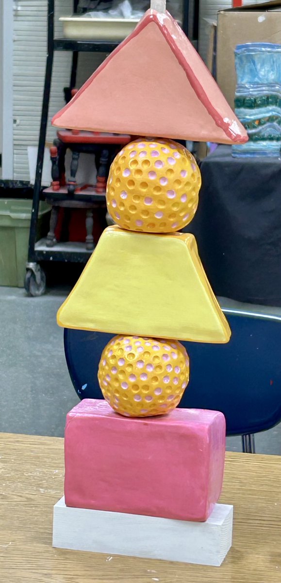 LauraToth8's tweet image. HHS Advanced Ceramic garden poles. Students put a lot of time into creating these pieces.